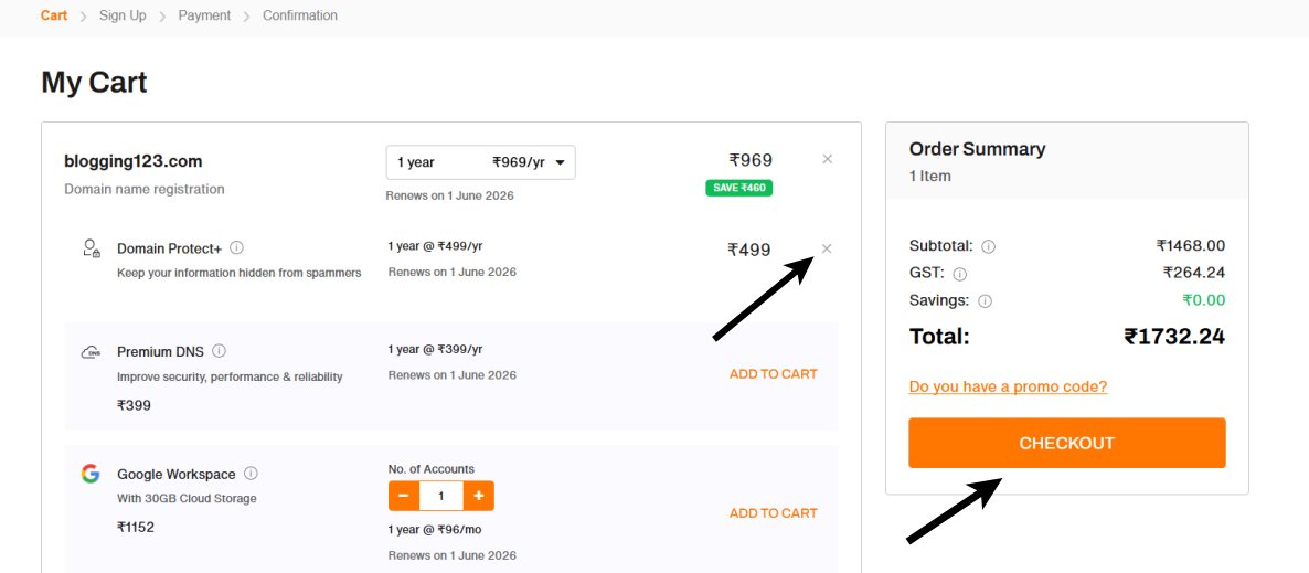 bigrock cart page