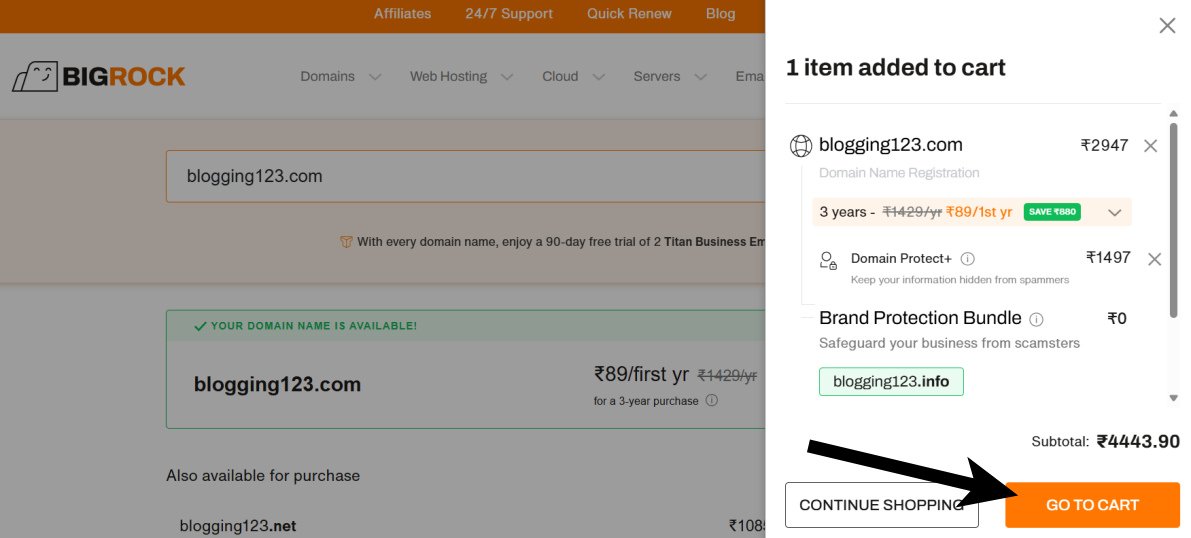 bigrock cart sidebar