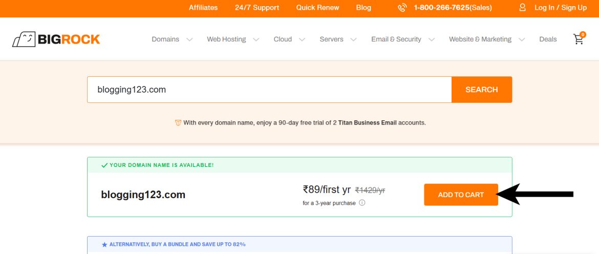 bigrock domain search