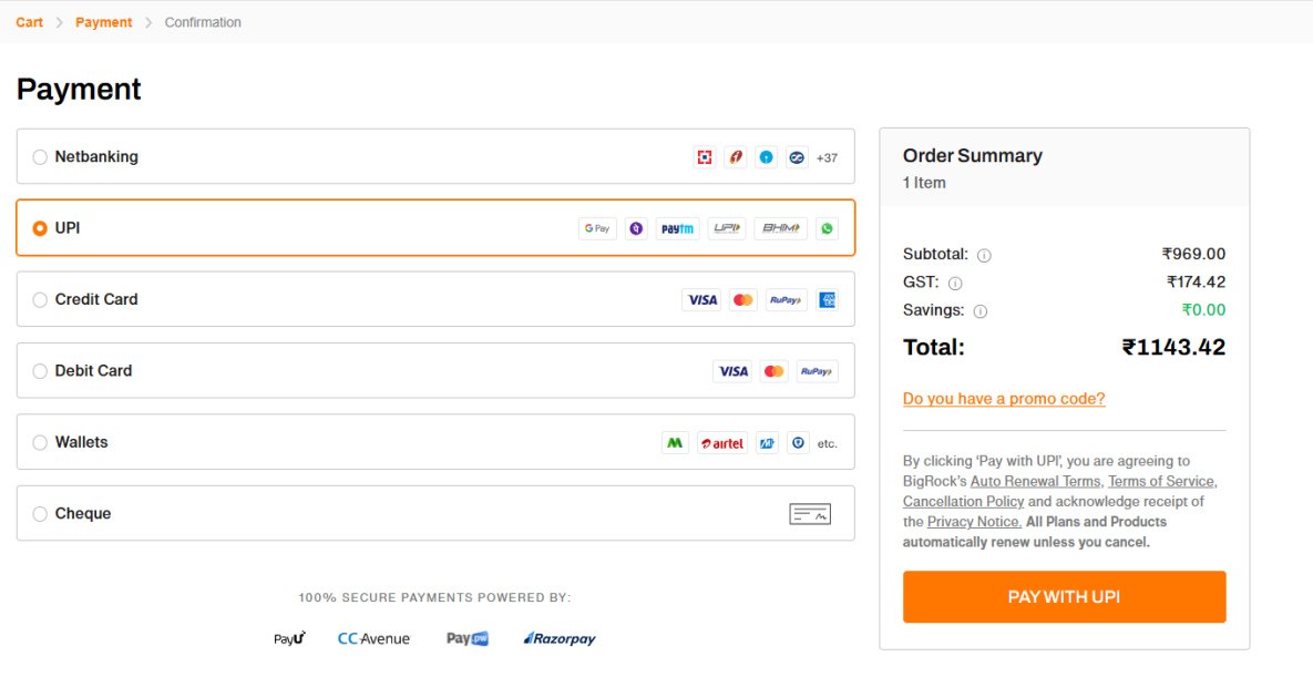 bigrock payment page